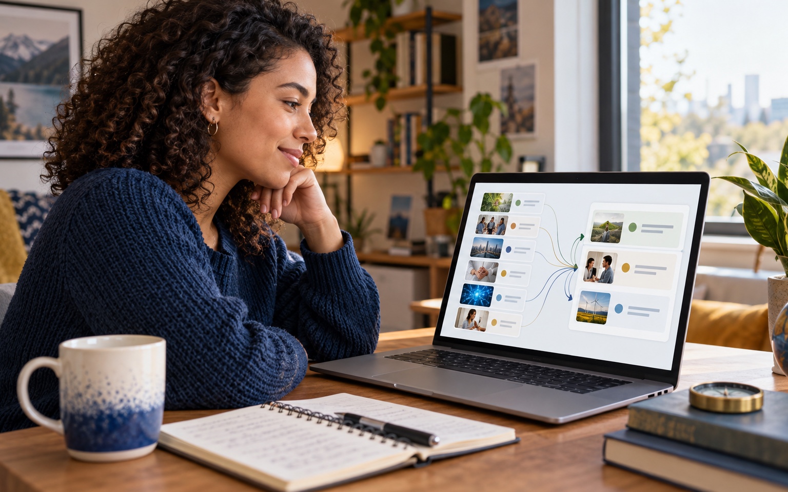Prospective student exploring personalized degree recommendations on a laptop