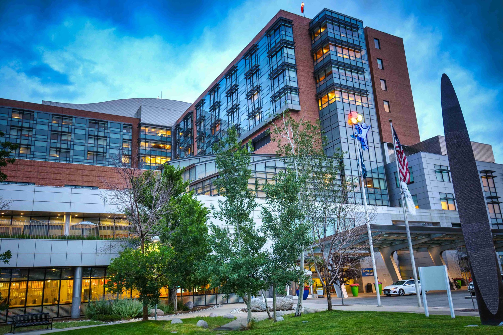Modern hospital building representing digital health product engineering